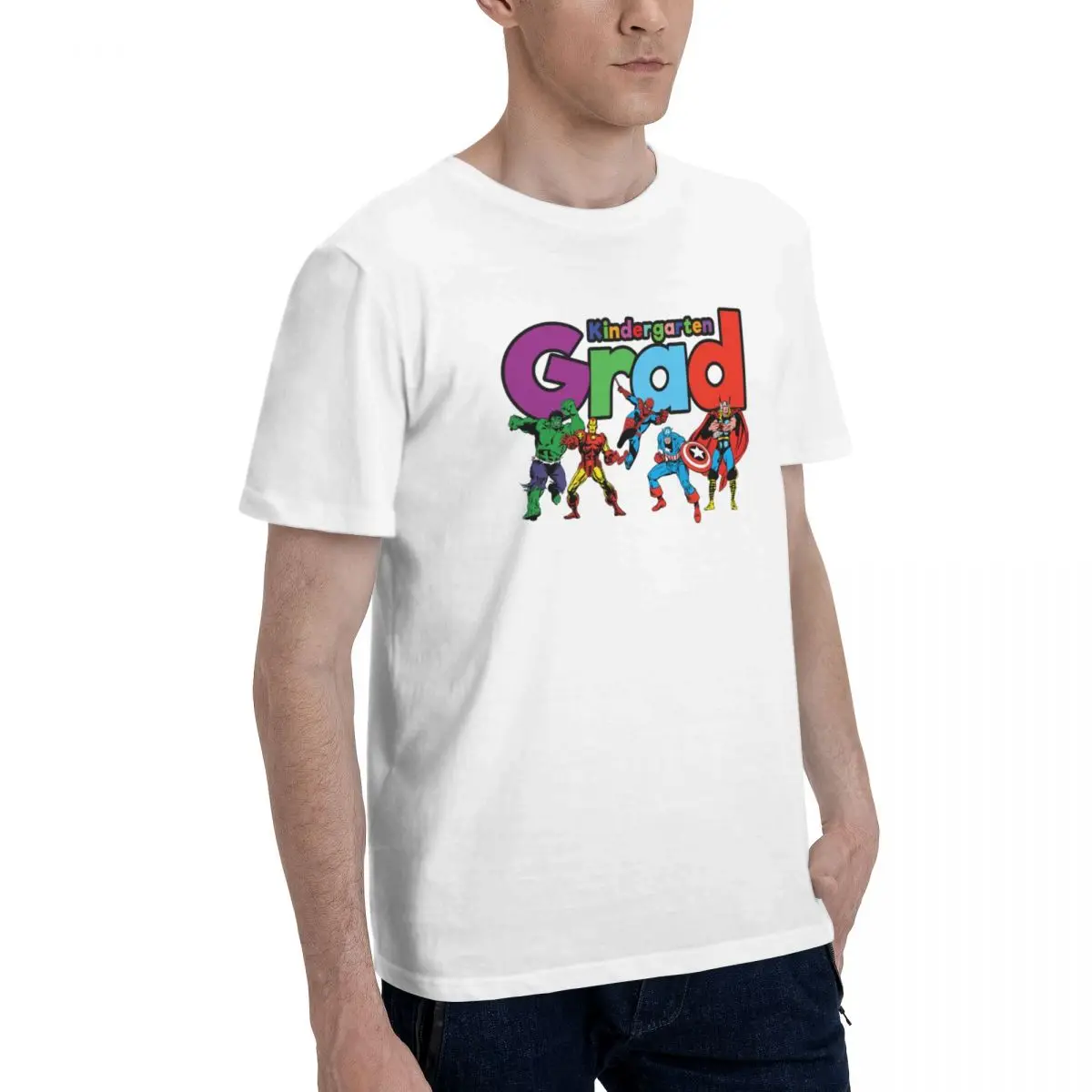 T-Shirt à Manches Courtes et Col Rond pour Homme, en Coton Pur, Cadeau d'Urgence