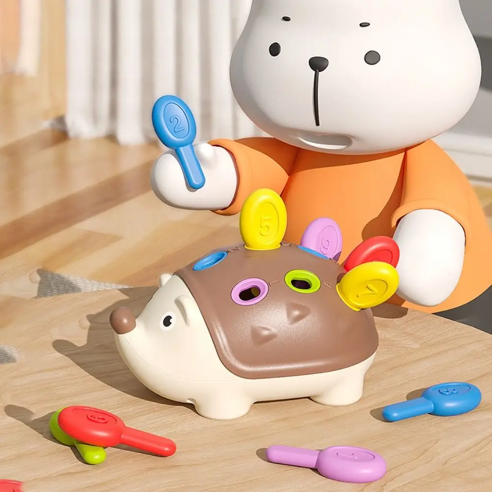 漫画モンテッソーリハリネズミのおもちゃ 1-3 歳手と目の調整集中力トレーニングおもちゃ色のペアリング手のトレーニング