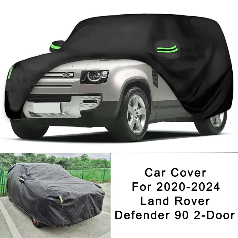 

Outdoor Waterproof Full Car Covers for 2020-2024 Land Rover Defender 90 2-Door (Black) Custom Waterproof All Weather Protection