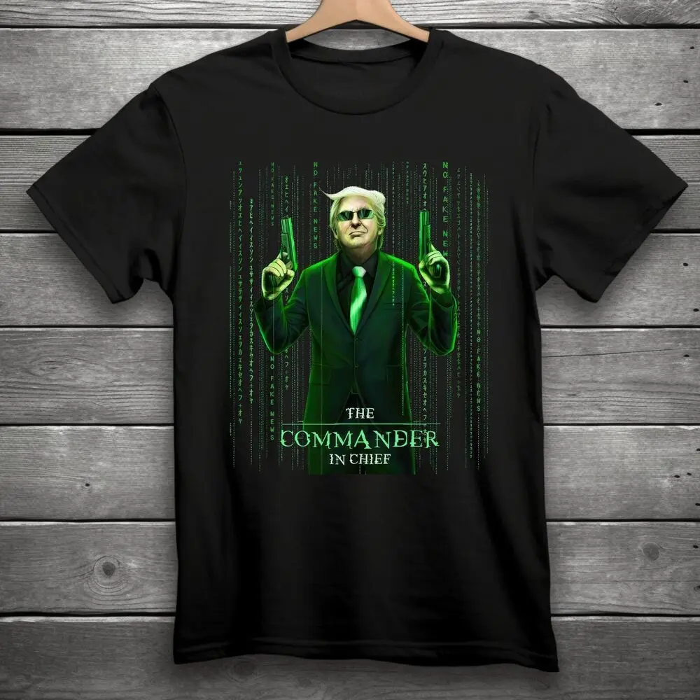 Donald Trump The Commander In Chief T-Shirt Black S-3XL Trump 2024