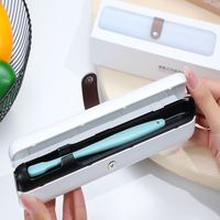 Portable Mini Toothbrush Sterilizer Cleaner Storage Cup Uv Light Sanitizer White ABS Toothbrush Holder Chopsticks