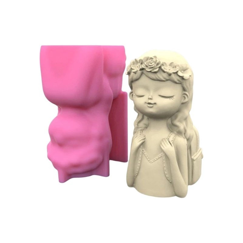 

Fast Reach 3D Backpack Girl Gypsum Silicone Molds for Making Succulent Plant Flower Pot