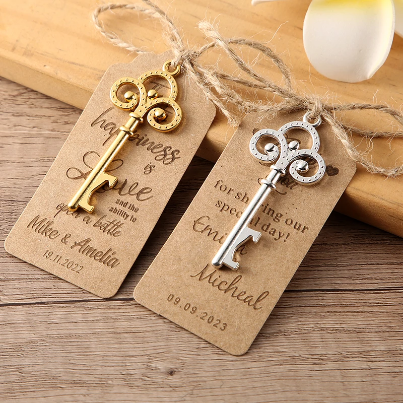 

Custom Key Bottle Opener, Wedding Favours Gifts, Personalized Bridal Baby Shower, Hen Party Gifts,Wedding Table Decoration