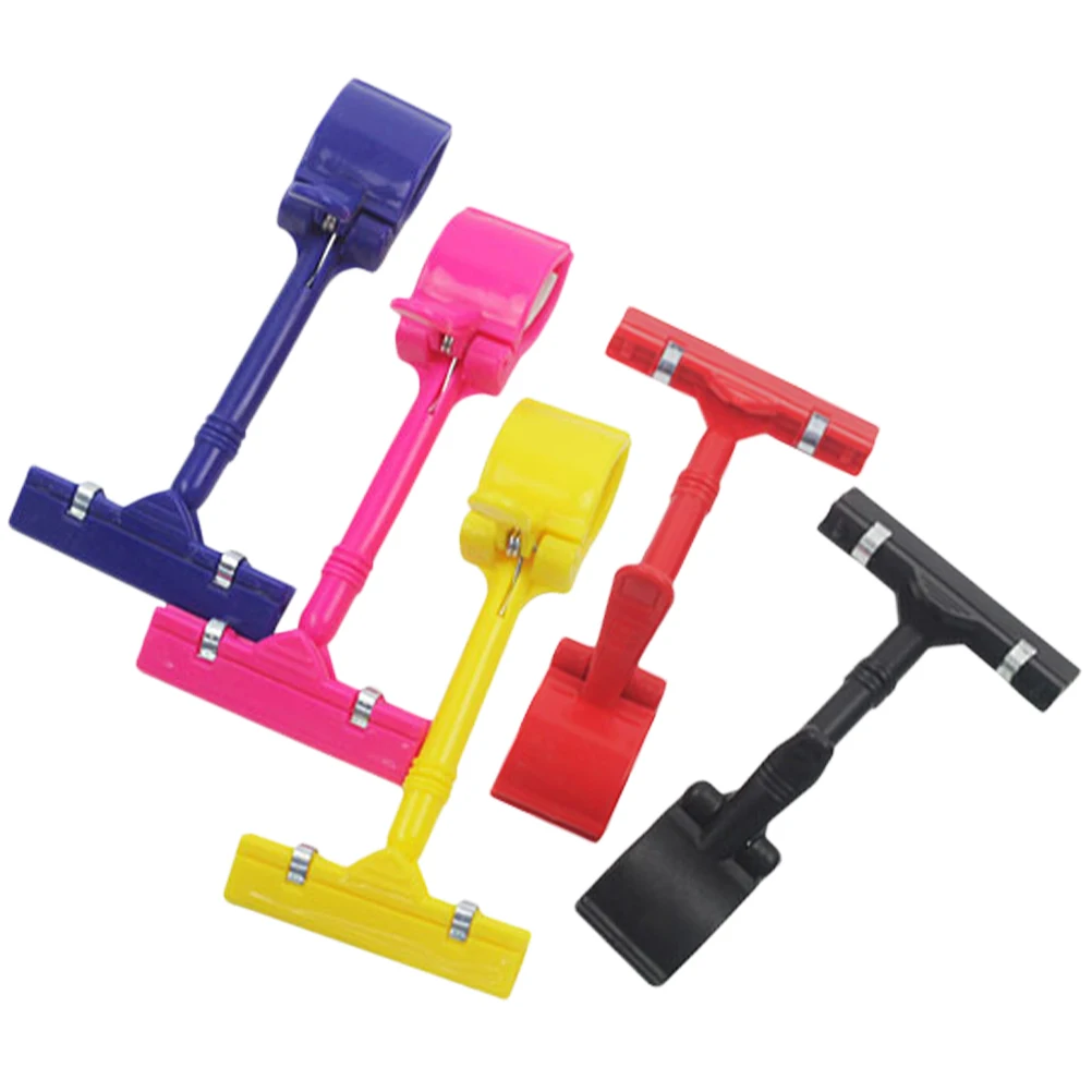 

5 Pcs Price Card Holder Clips Retail Display Signs Sticker Paper Clip-on Plastic Safe Material Easy Use Store Business