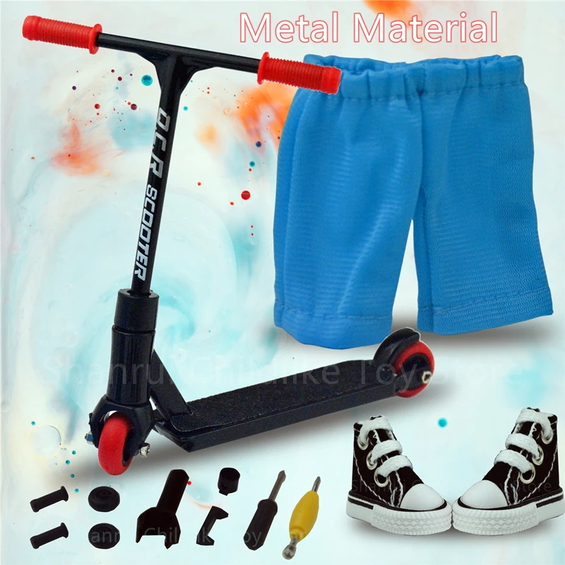 Mini Finger Scooter Two Wheel Scooter with Mini Scooters Tools and Finger Board Accessories Mini Skateboard Finger Toy