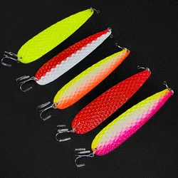 Flutter Spoon Lure 120mm/19g Fishing Tackle Metal Spoon Fishing Lure With Treble Hook