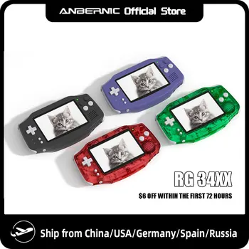 ANBERNIC RG 34XX 64Bit Retro เครื่องเล่นเกมพกพาหน้าจอ IPS ขนาด 3.4 นิ้ว HD-สนับสนุนทีวีคอนโซลเกมแบบพกพา 3500mAh สตรีมมิ่งของขวัญ