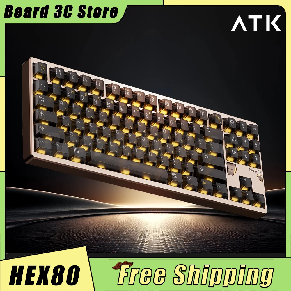 

ATK×QK HEX80 Mechanical Keyboard Magnetic Switch Aluminium Alloy 0.005mmRT 8K Wired Gaming Keyboard RGB Gasker Pc Gamer Gifts