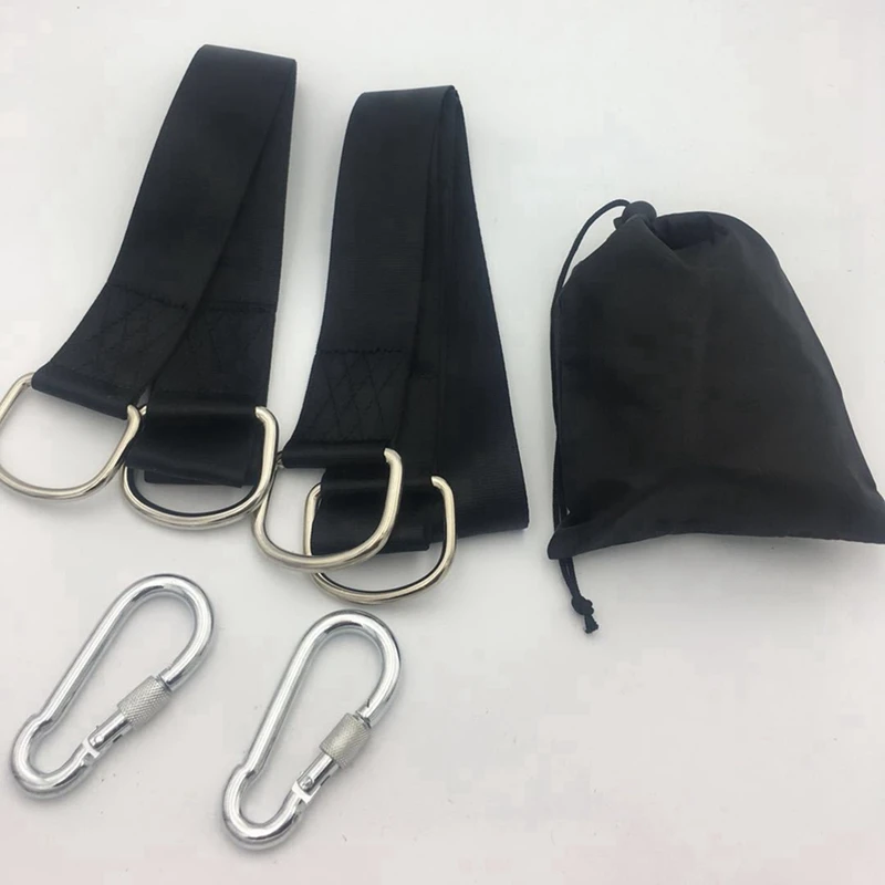 2Pcs Tree Swing Straps Hanging Kit With 2 Carabiners Single Bar Extension Belt Belt