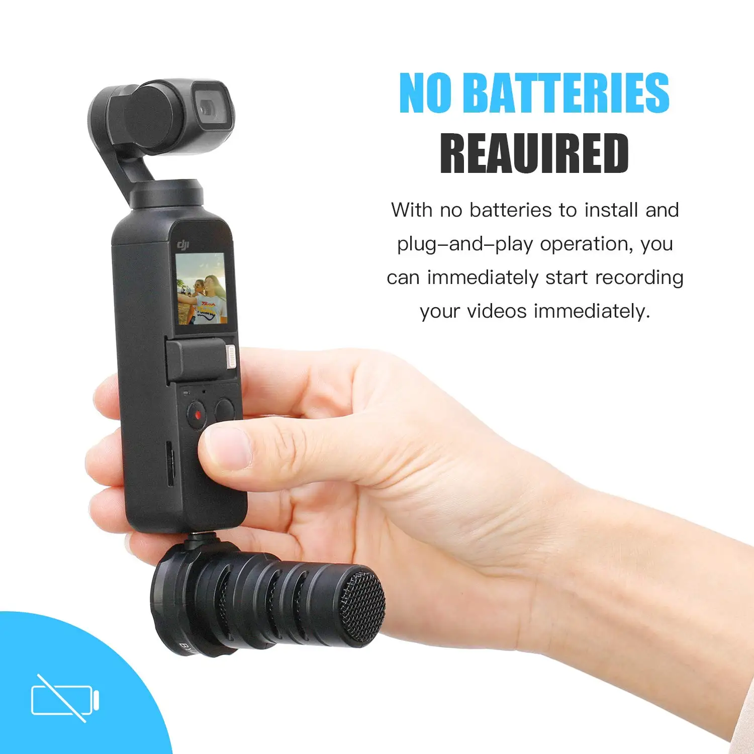 BOYA BY-DM100-OP Mini Plug Play Mic Shotgun Condenser Microphone for DJI OSMO Pocket Video Recording Vlog Podcast Interview