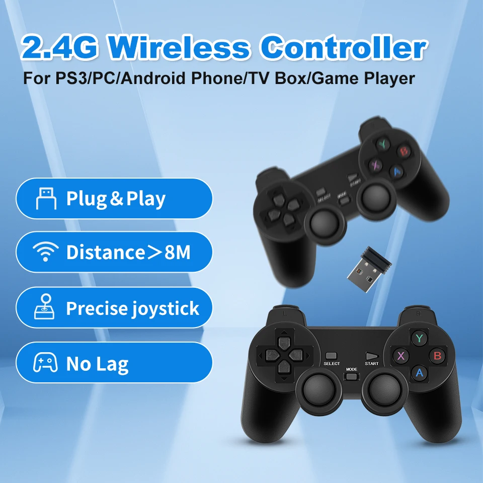 2.4G Wireless Controller With 360° Joystick For PS3/Video Game Consoles/RG353P/PC/TV Box/Laptop Gamepad For Batocera Hard Drive