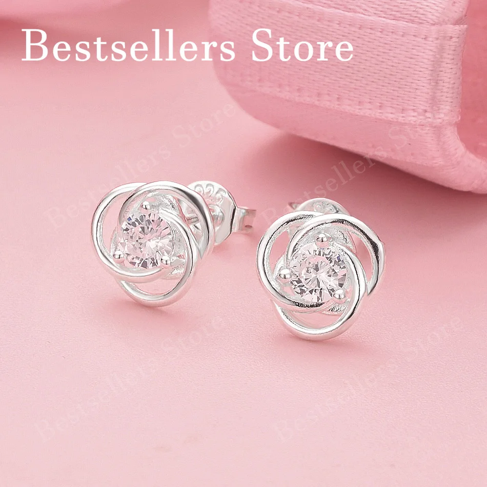 

Charming 925 Sterling Silver Exquisite Flower Zirconia Earrings, Stylish Women's Wedding Party Jewelry Gift