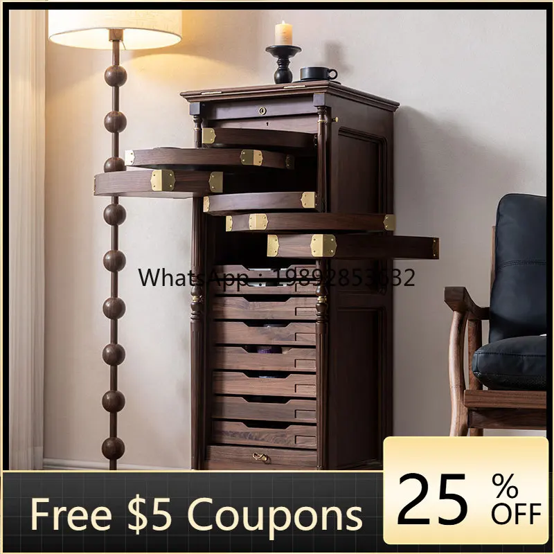 

LYY "Dental Cabinet" Adult Dental Cabinet Tea Room Artist North American Black Walnut Tea Set Desktop File Cabinet