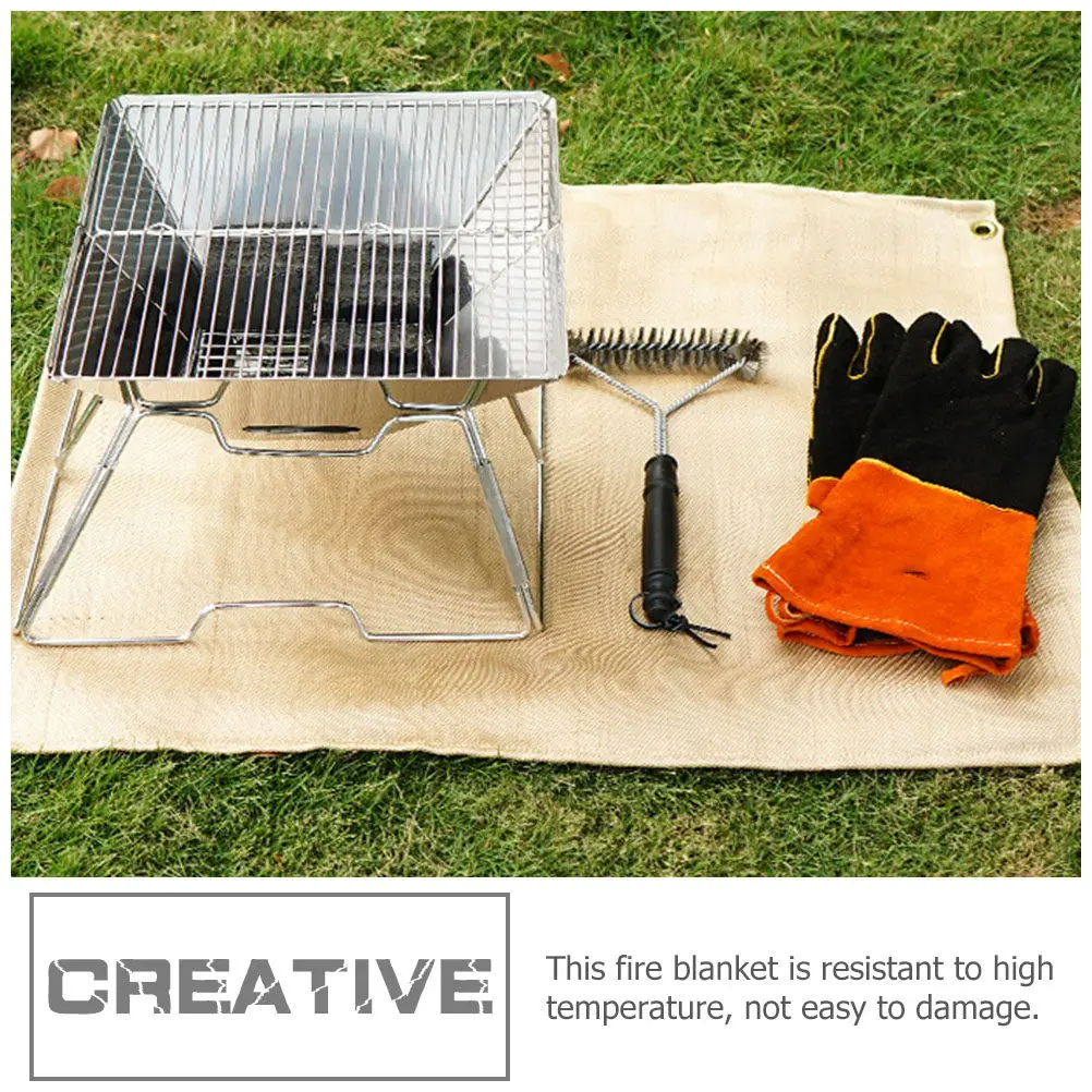 1Pcs Fiberglass Fireproof Mat Heavy-Duty Heat-Resistant Outdoor Stove Mat for Barbecue Picnic Camping Fire Blanket Insulation