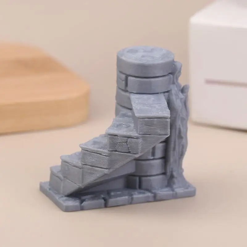 Terrain Staircase Model3D Printed Tomb Staircase Ornament Miniature Ruined Landscape Desktop Decoration D&D Wargaming Game Tomb