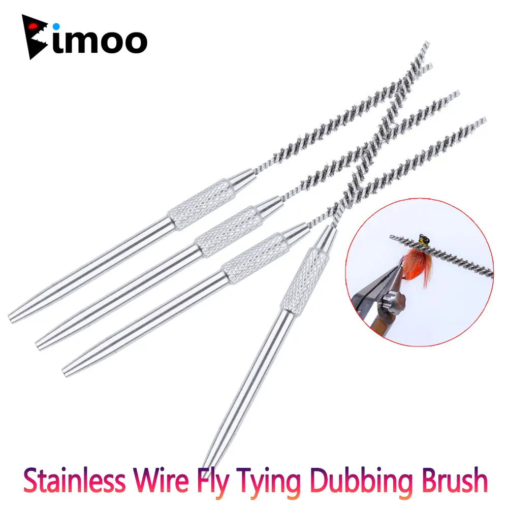 Bimoo 1PC Super Fine Stainless Wire Fly Tying Dubbing Brush Rake Through Dubbing Materials Profesjonalne narzędzia do wiązania much