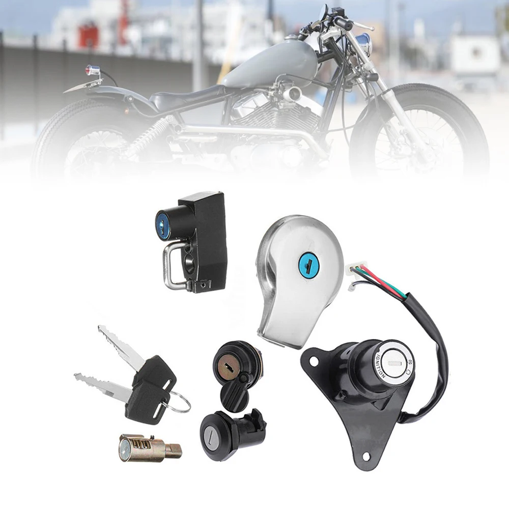 Ignition Switch Fuel Gas Cap Seat Lock Key Fits For Yamaha VIRAGO XV535 GM