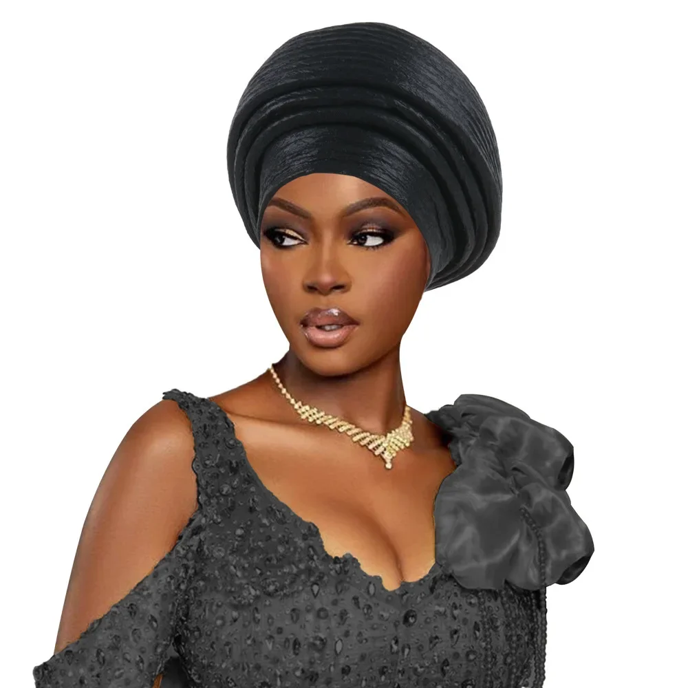 

Африканский головной убор, тюрбан, авто геле, повязки на голову, женская шапка-тюрбан, свадебные гелевые мусульманские повязки на голову, капот, 2021, женские шапки