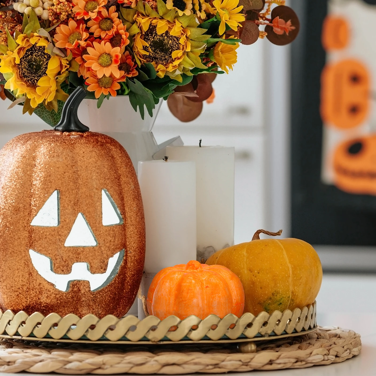 

20pcs Simulation Pumpkin Decoration 8 5cm White Embryo DIY Models Harvest Party Ornament Festive Artificial Adornment