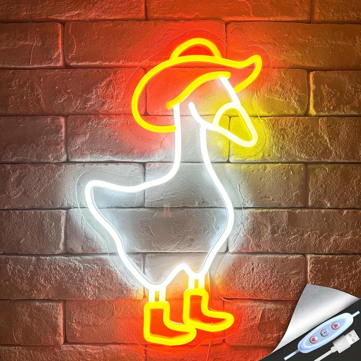 Charming Cowboy Goose LED Neon Sign USB Powered Dimmable Perfect for Bedroom Living Room Party Club Farm Scene Decor