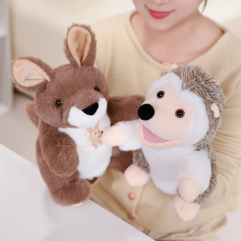 Cartoon Animal Hand Puppet Game Doll 25cm New Plush Husky Fox Bear Dog Pig Tiger Lion Appease Toys Birthday Gifts