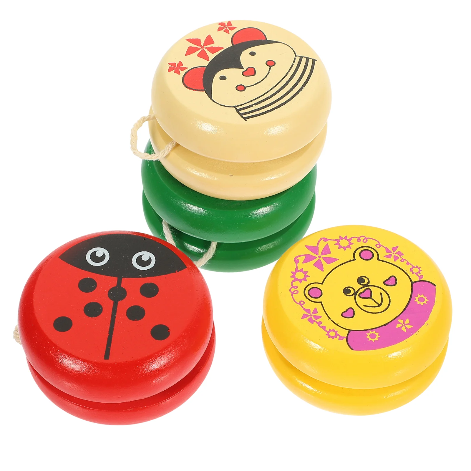 

4 Pcs Yo-Yo Yoyo Children’s Toys Baby Educational Funny Playthings Wooden Mini Puzzle Balls Interesting Children's Kids