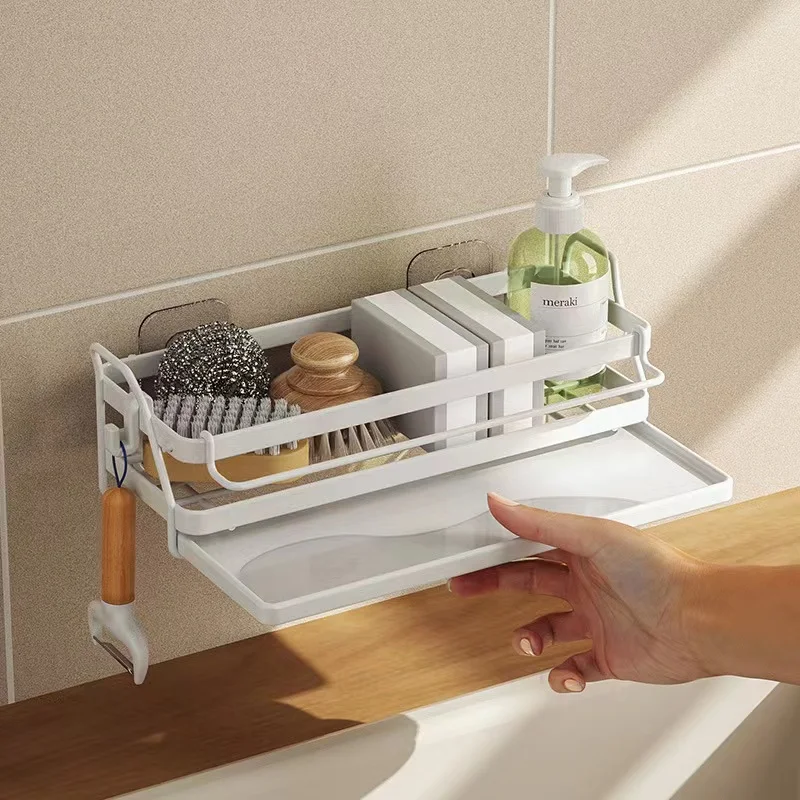 

Kitchen Telescopic Sink Shelf Sinks Organizer Soap Sponge Holder Sink Drain Rack Storage Basket Kitchen Gadgets Tool Accessories