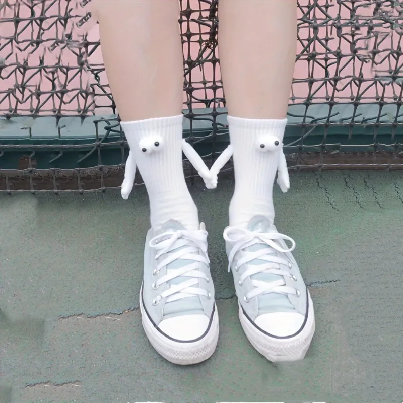 1/2 Pairs Magnetic Couple Socks for Women -Socks with Magnetic Clasp,Funny Novelty Gift for Couples,Cute Socks