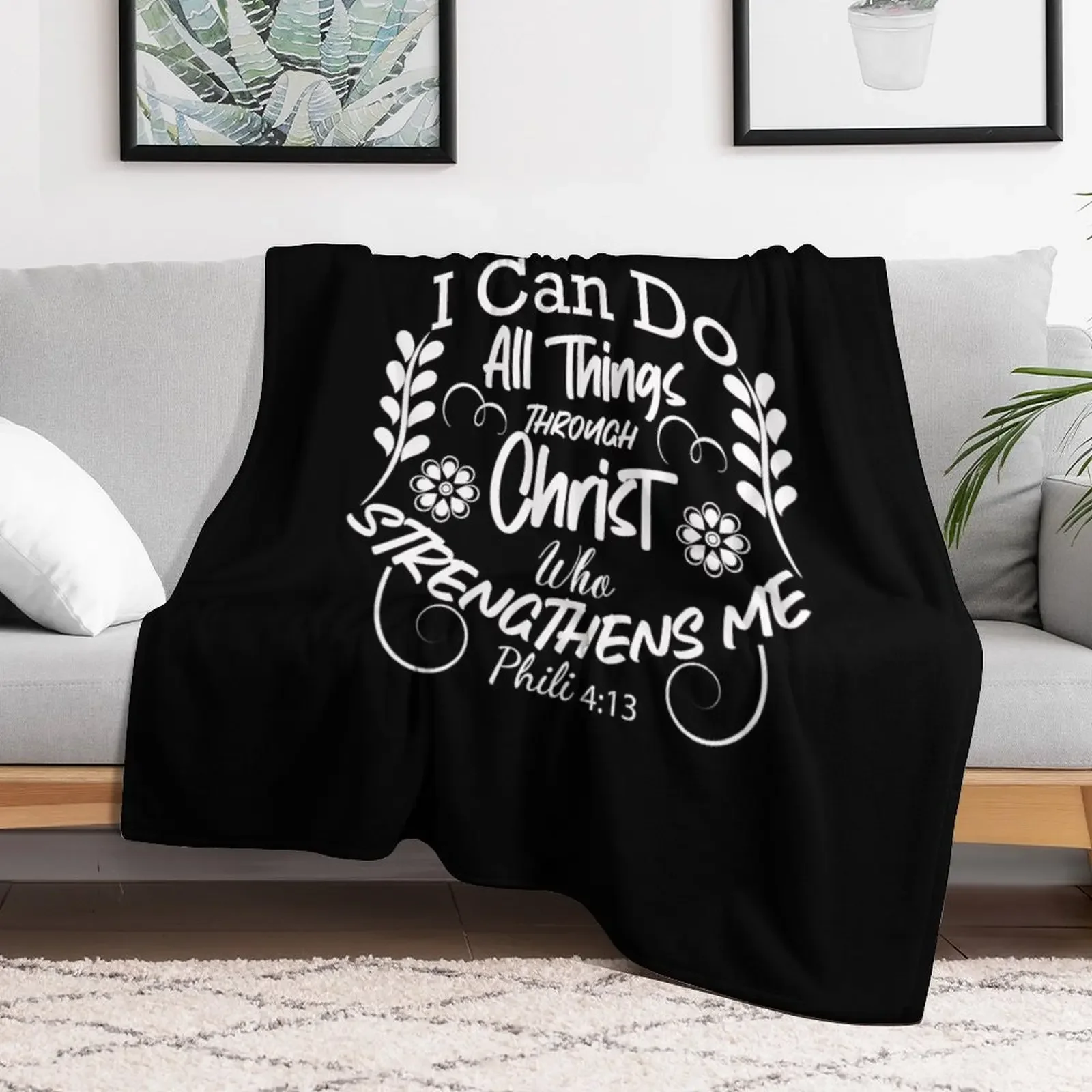 I can do all things through christ Throw Blanket cosplay anime Beautifuls Camping Blankets