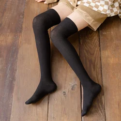 Knee High Socks Cotton Knitting Women Stockings Girls Cute Long Socks Thigh High Stocking Fashion Coffee Color JK Japanese Style
