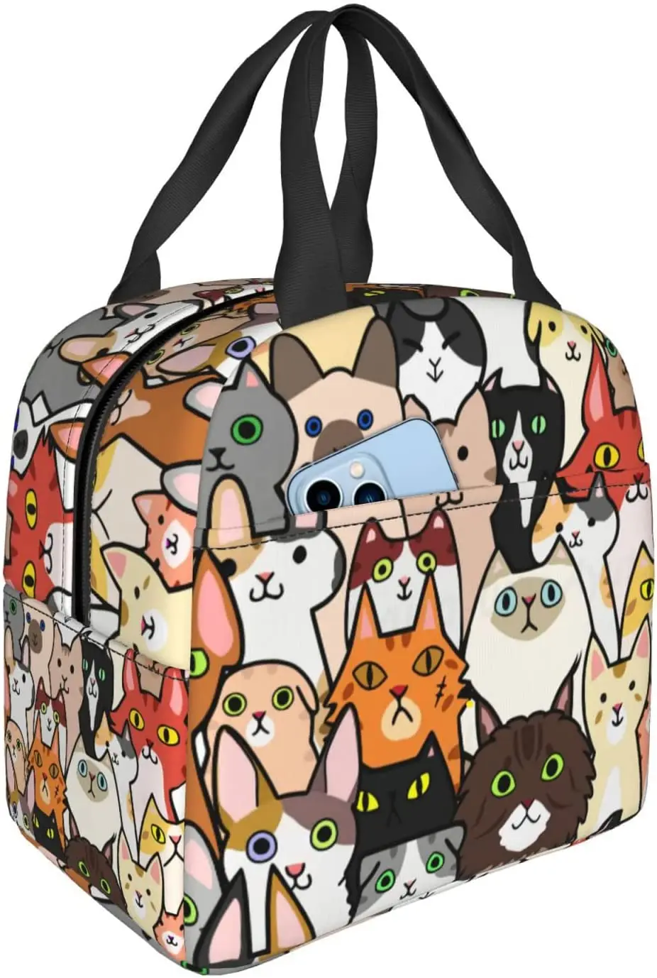 

Cartoon Cat/Dog Lunch Bag Washable Picnic Box for Women Insulated Reusable for Hiking Office