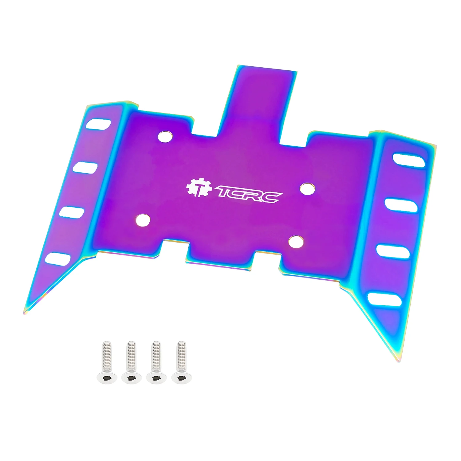 TCRC Colorful Stainless Steel Chassis Skid Plate Armor Guard Plate Protection for Axial 1/8 AXP8 Gilamon Trail Buggy Upgrade