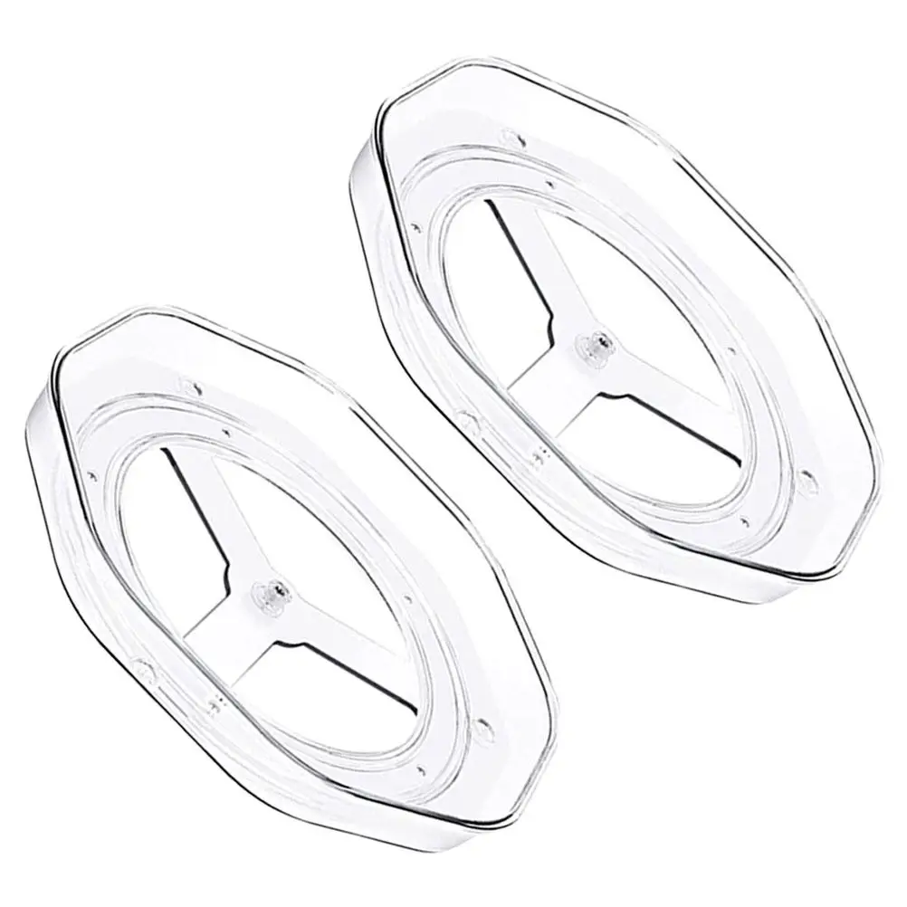 2Pcs Seasoning Storage Tray Rotating Organizer Kitchen Spice Jar Rack Turntable Cabinet Organizer Multifunctional Countertop