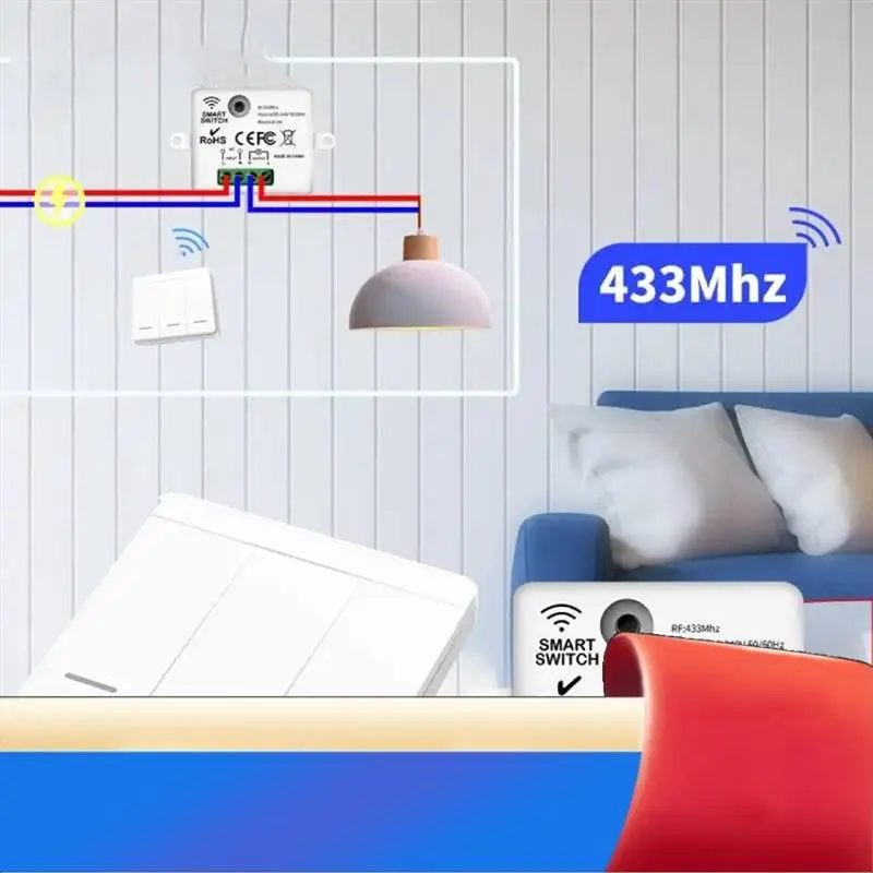 

433Mhz Smart Wireless Switch RF Self-Powered Push Button Wall Panels Remote Controller Light Switch Wall Switch-X62A