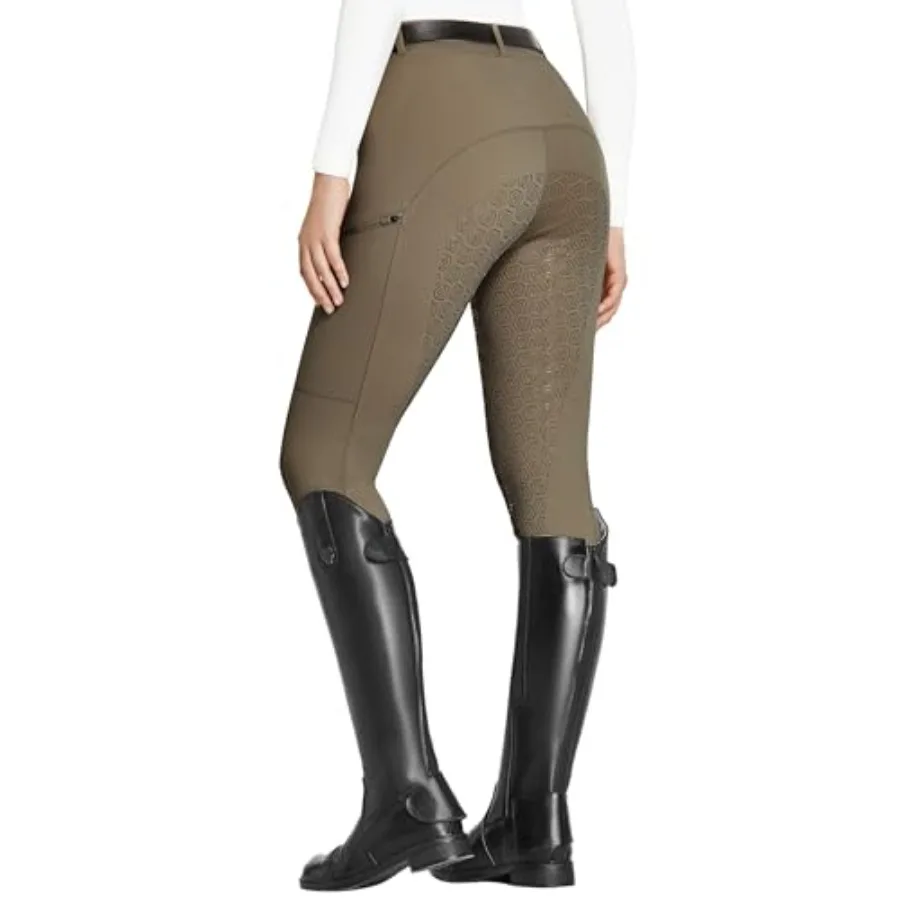 

FitsT4 Sports Women's Full Seat Riding Tights with Zipper Pockets Horseback Riding Pants Equestrian Breeches for Women