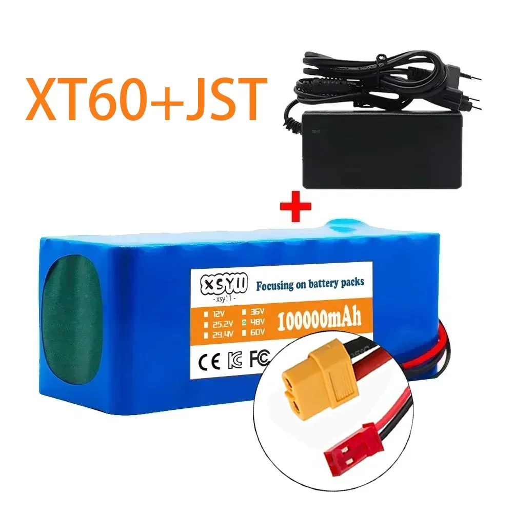 13S3P 48V 100000mAh 100Ah 1000W lithium-ionbatterijpak met BMS + 54,6V oplader
