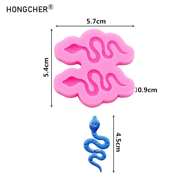 Mini snake keychain pendant boutique silicone mold DIY epoxy resin jewelry hair accessories shoes bags accessories drip molds