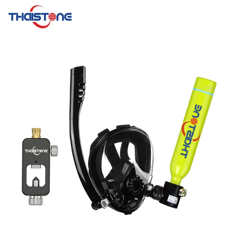 

TAIITONEE 0.5L Mini Scuba Tank Air Diving Cylinder Reusable Scuba Pony Bottle Underwater Movement Snorkeling with Mask