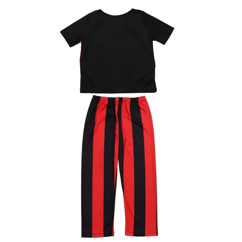 Jungen Piratenkostüm-Set Kurzarm-Oberteil Lange Gestreifte Hose Halloween Trick-Or-Treat Geburtstags-Party-Outfit – Detail 3