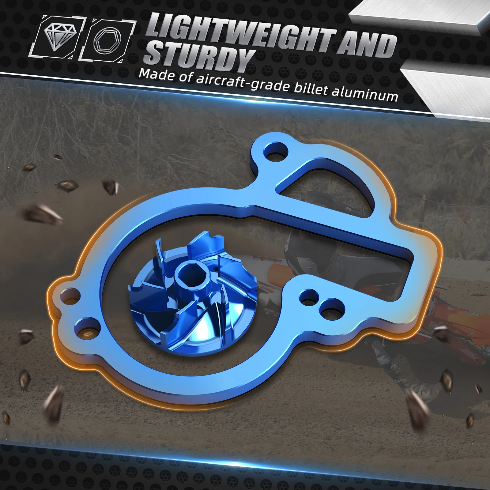 NICECNC para Husqvarna FE 450 FE 501 2017-2024 enfriador impulsor de bomba de agua de gran tamaño para KTM SXF 450 XCF 450 GasGas EC 450F MC450F