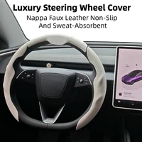 Funda de lujo para volante de piel sintética de napa, antideslizante y absorbente del sudor, estilo deportivo, adecuada para varios vehículos