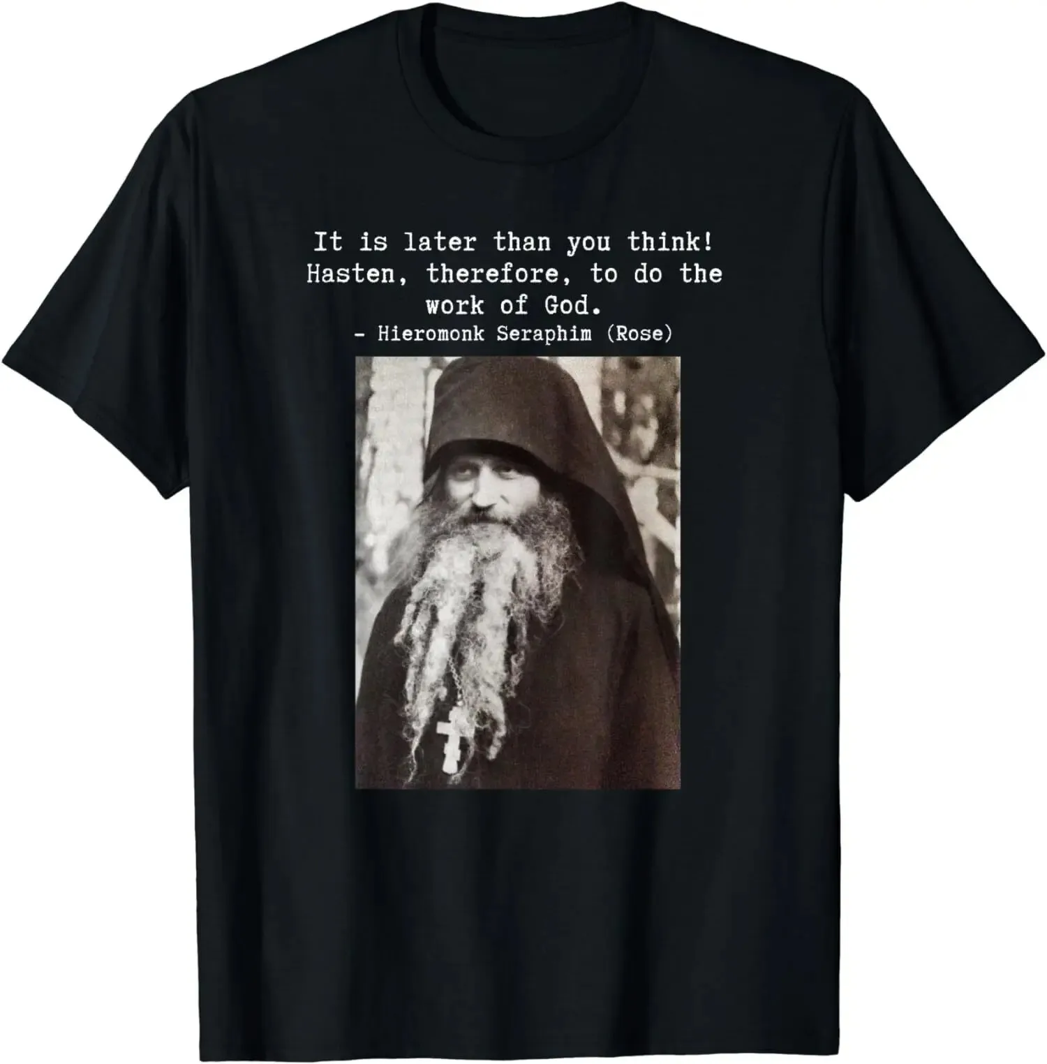 Fr Seraphim Rose Eastern Orthodox T-Shirt 100% Cotton O-Neck Summer Short Sleeve Casual Mens Print T-shirt