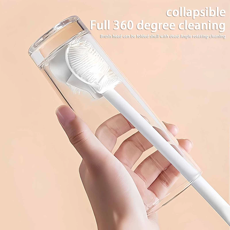 Bendable Cleaning Brush Cup Scrubber Glass Cleaner Kitchen Cleaning Tool Long Handle Drink Bottle Glass Cup Cleaning Brush