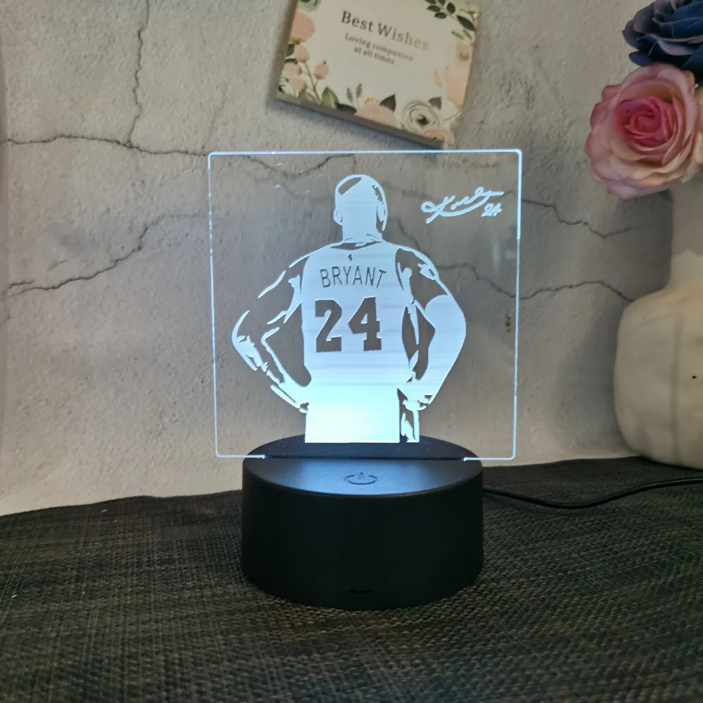 Basketball Player Kobe Kids Night Light LED Lights Touch Control 7 Colour Changes Great Birthday Gift for Sports Lover Boys