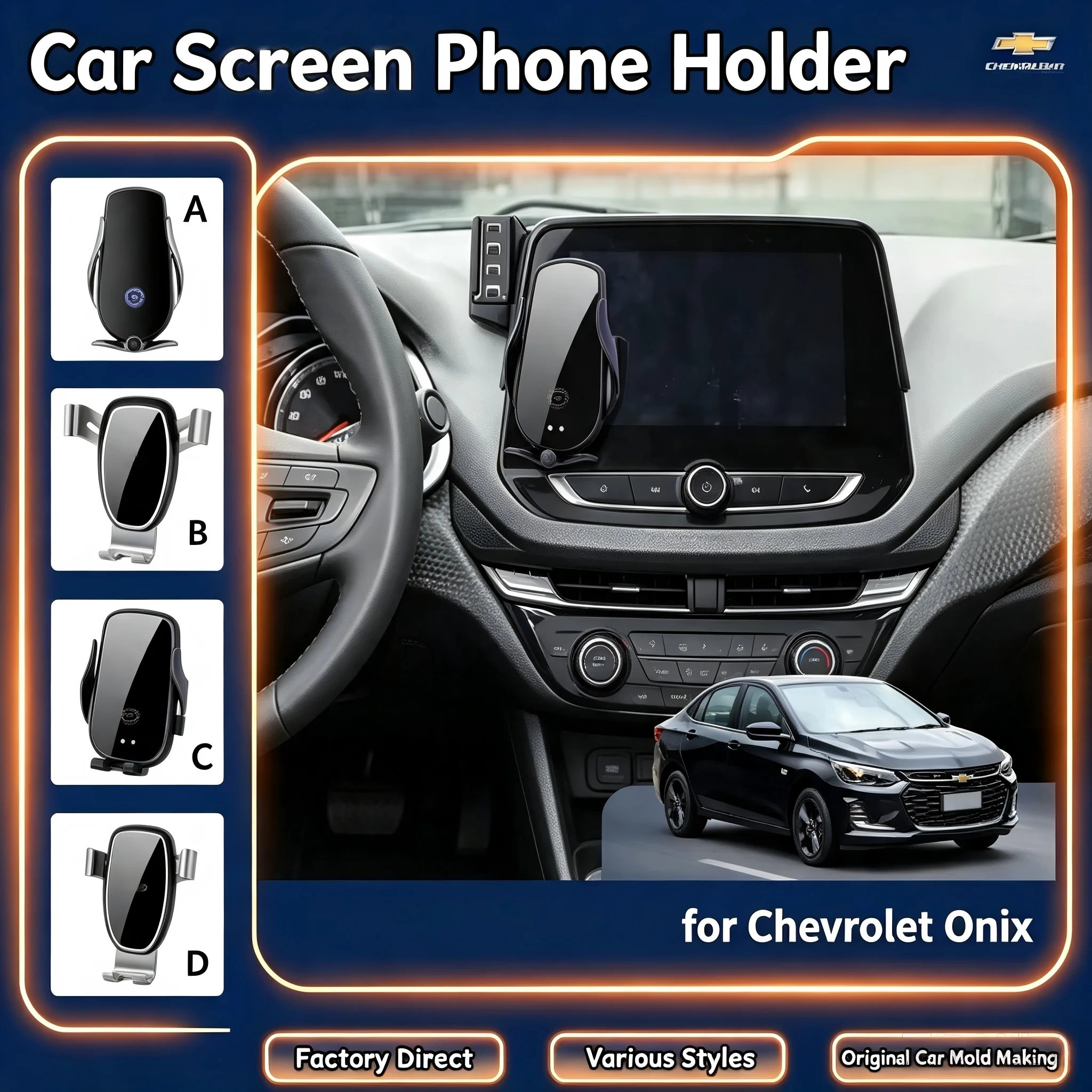Screen Phone Mount Stand Accessories Fit for Chevrolet Onix 2020-2023 8.0inch, GPS Navigation Bracket Set Easy Install