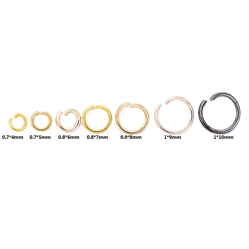 200pcs Dia 4mm-10mm Metal open one's mouth Jump Rings Split Rings Connectors Diy Necklace Earring Accessories For Jewelry Making