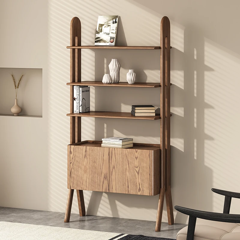 خزانة كتب من الخشب الصلب الاسكندنافي خزانة جانبية لتناول الطعام من خشب الرماد خزانة شرفة من الخشب الصلب شقة صغيرة خزانة بوجو منزلية أرضية ra