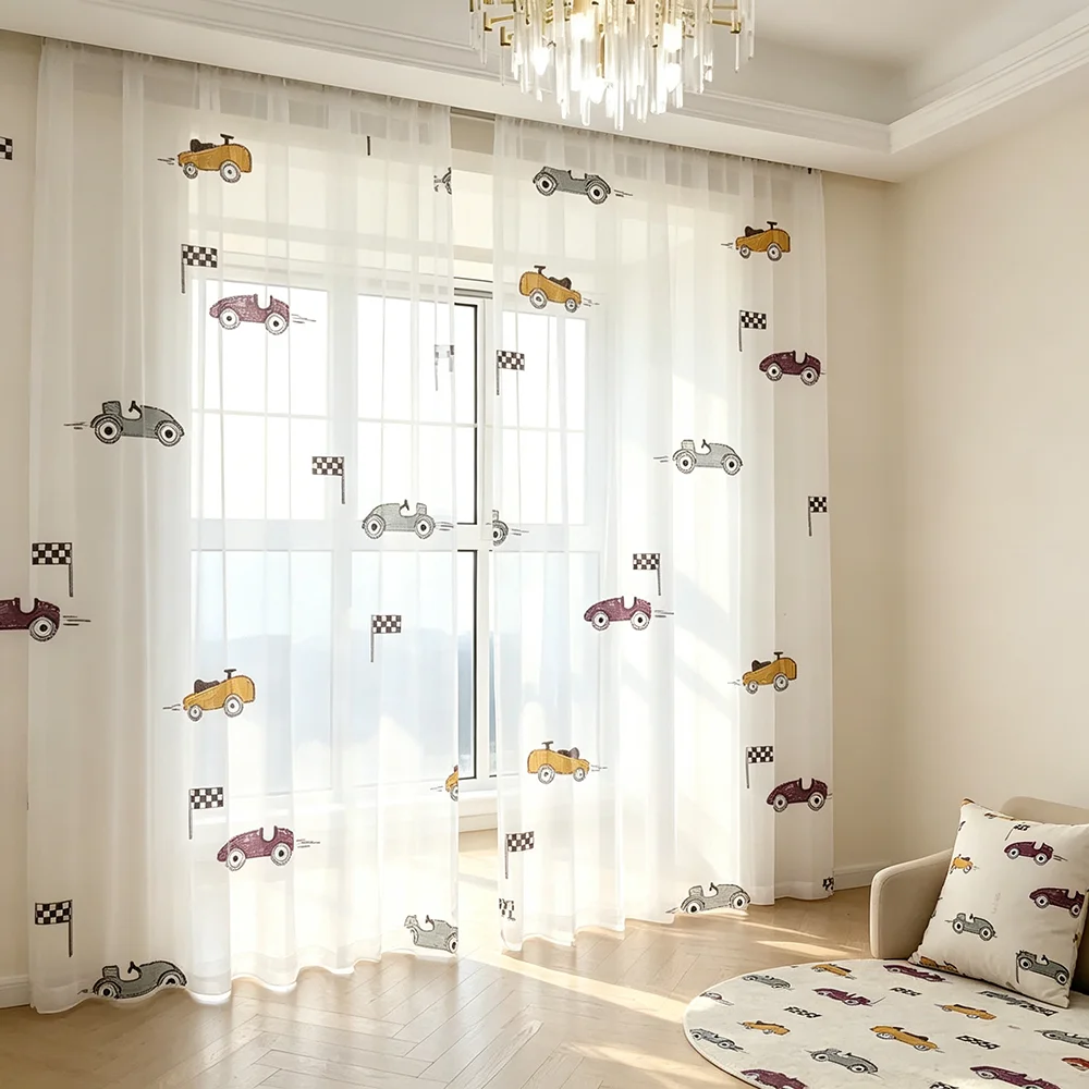 Curtain Rods - 2 шт. прозрачных штор с принтом