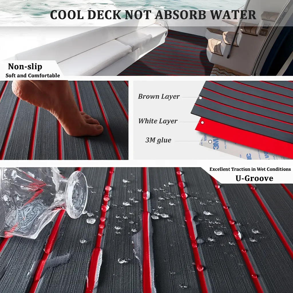 2400x1120x5 مللي متر فو خشب الساج إيفا رغوة قارب لاصق قوي الأرضيات وسادة البحرية التزيين ورقة وسادة عدم الانزلاق يخت حصيرة لقارب جت سكي