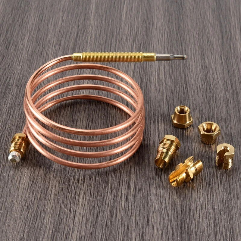 900Mm Gas Stove Universal Thermocouple Kit M6X0.75 With Spilt Nuts (Five) Replacement Thermocouple